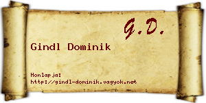 Gindl Dominik névjegykártya